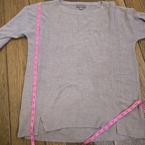 Barefoot Dreams Cozychic Ultra Lite Dockside Pullover Knit Sweater Tan Size L - Picture 10 of 11